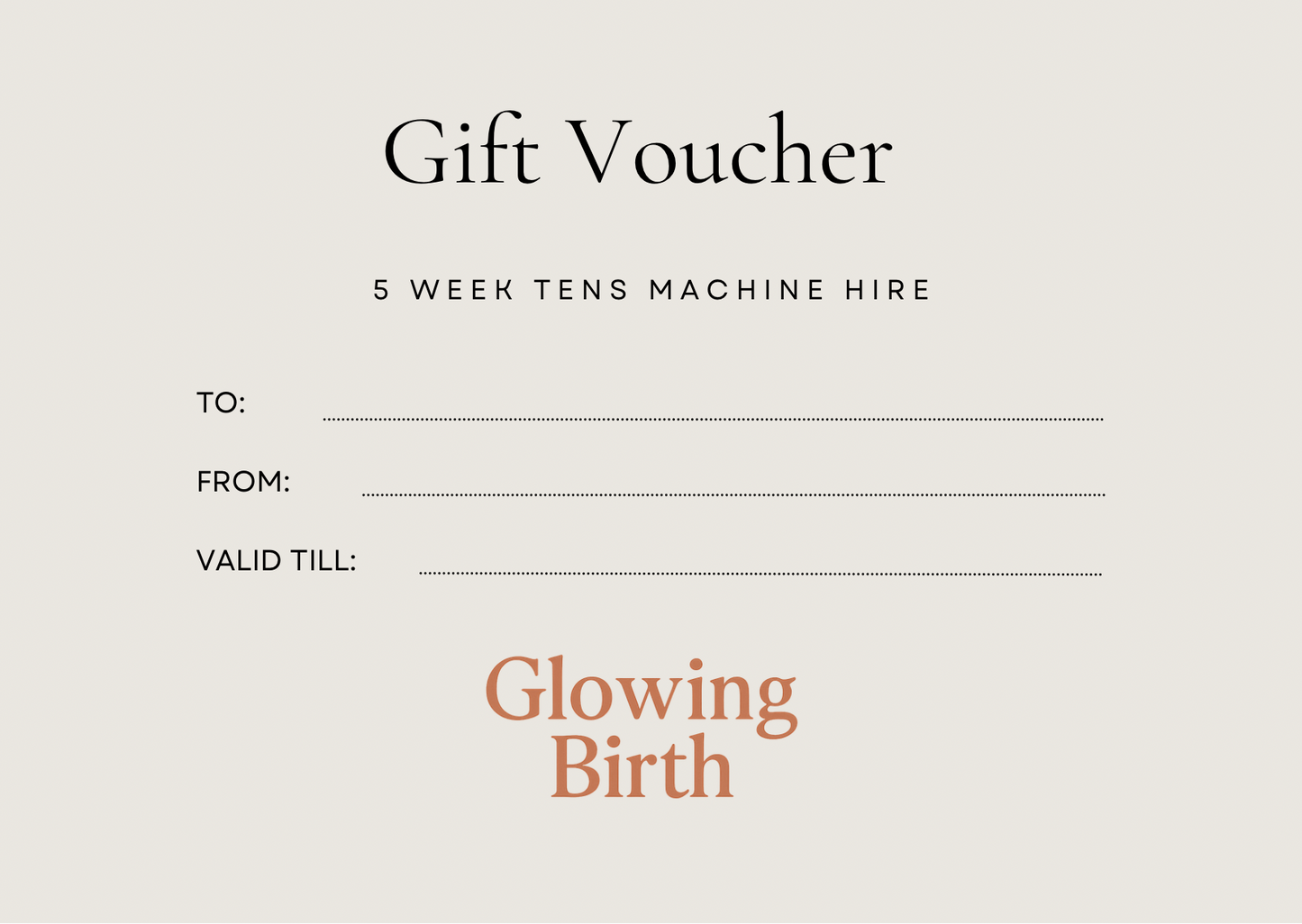 Gift a 5 week TENS hire